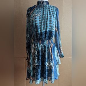 Laundry by Shelli Segal Long Sleeves High Neck Mini Dress Size 6